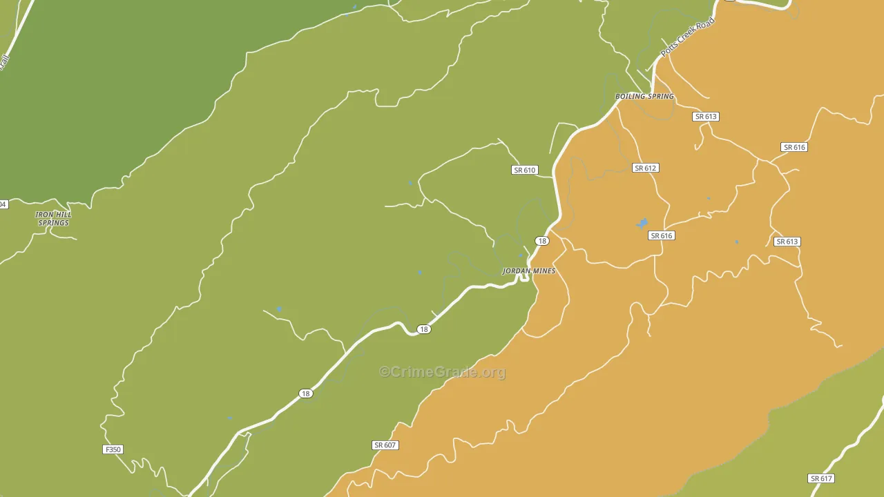Jordan Mines, VA Map of Murder Rates