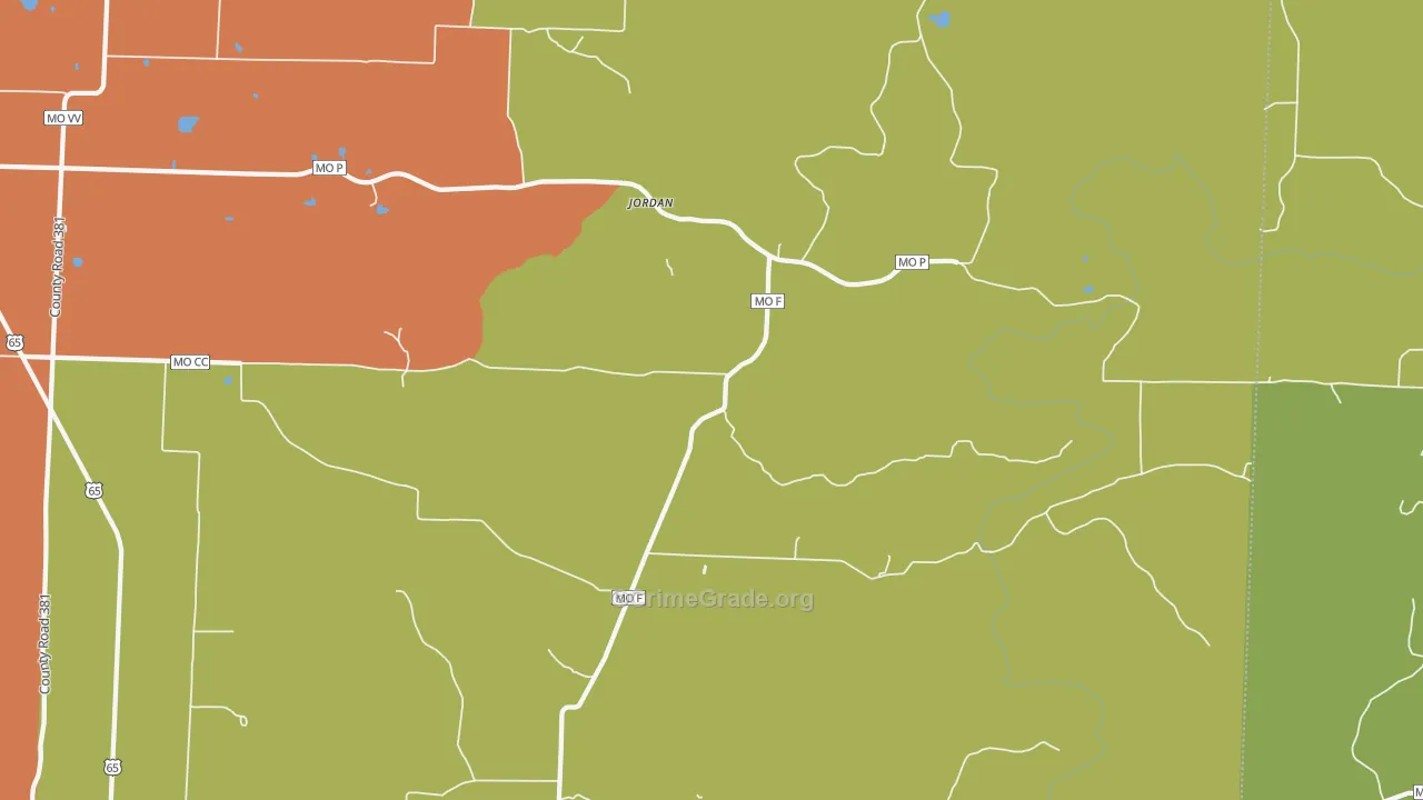 Jordan, MO Map of Murder Rates