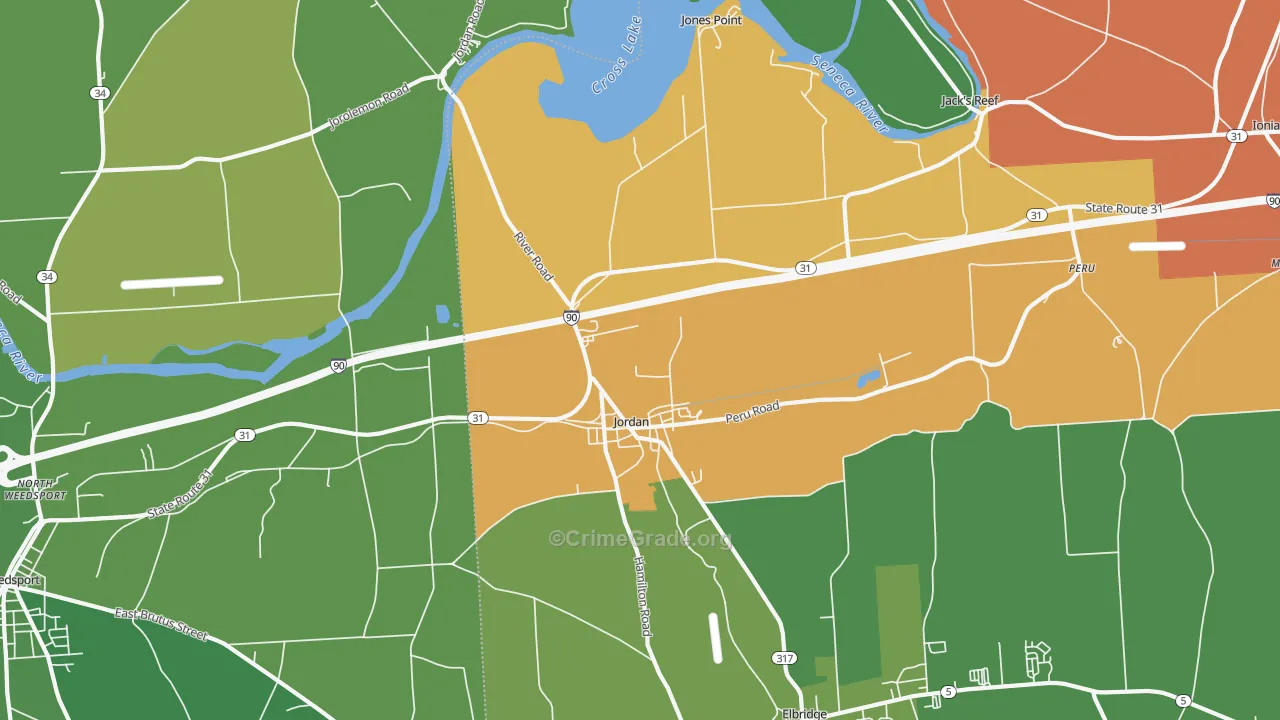 Jordan, NY Map of Murder Rates