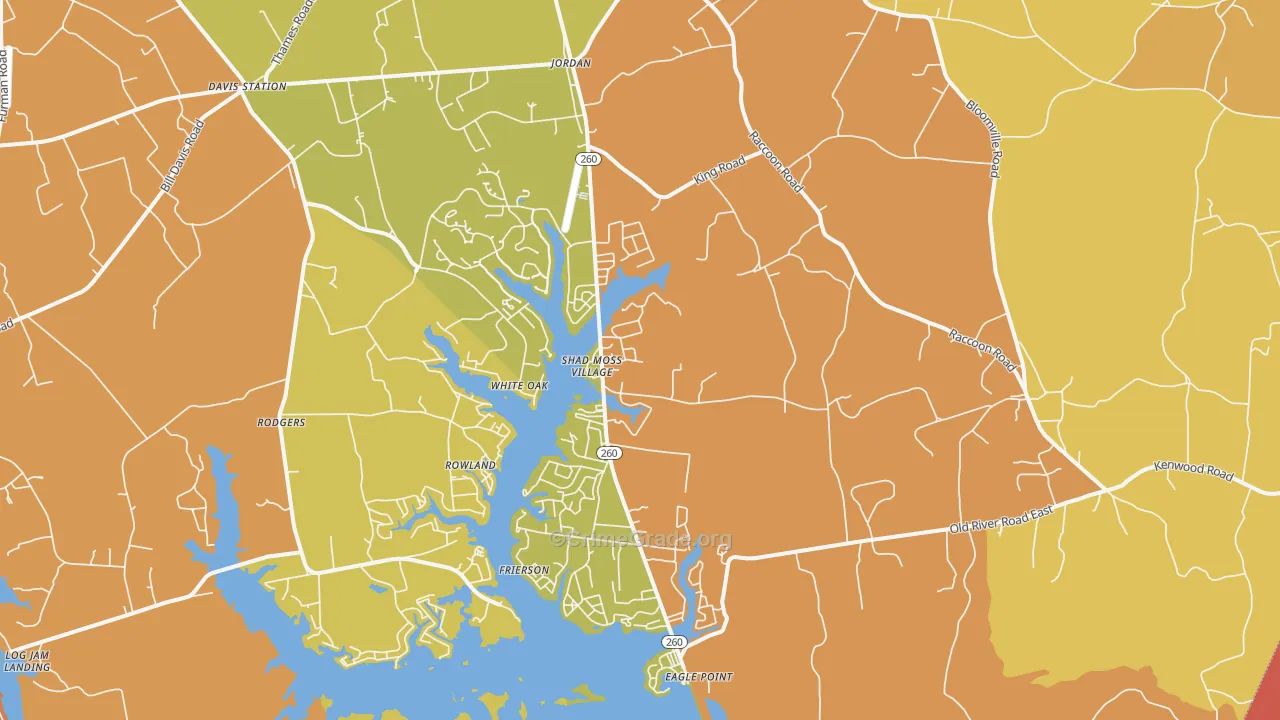 Jordan, SC Map of Murder Rates