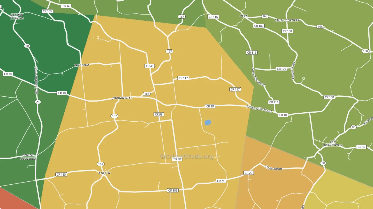 Jordanville, NY Map of Murder Rates