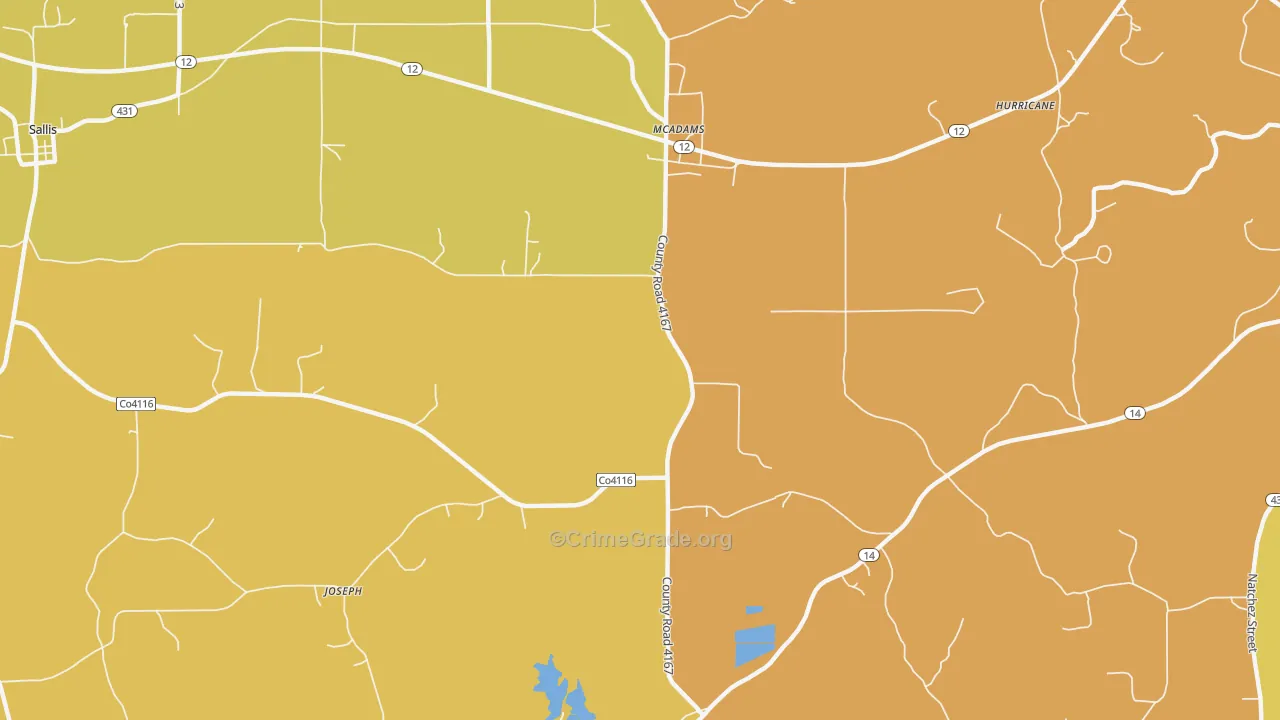 Joseph, MS Map of Murder Rates