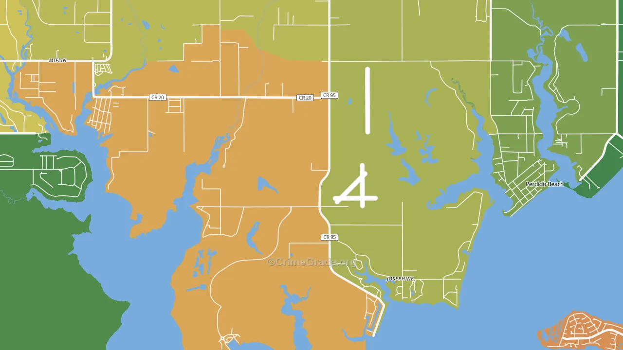 Josephine, AL Map of Murder Rates