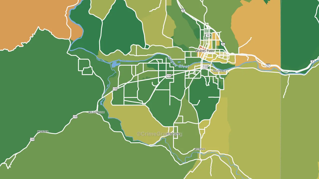 Josephine County, OR Map of Murder Rates