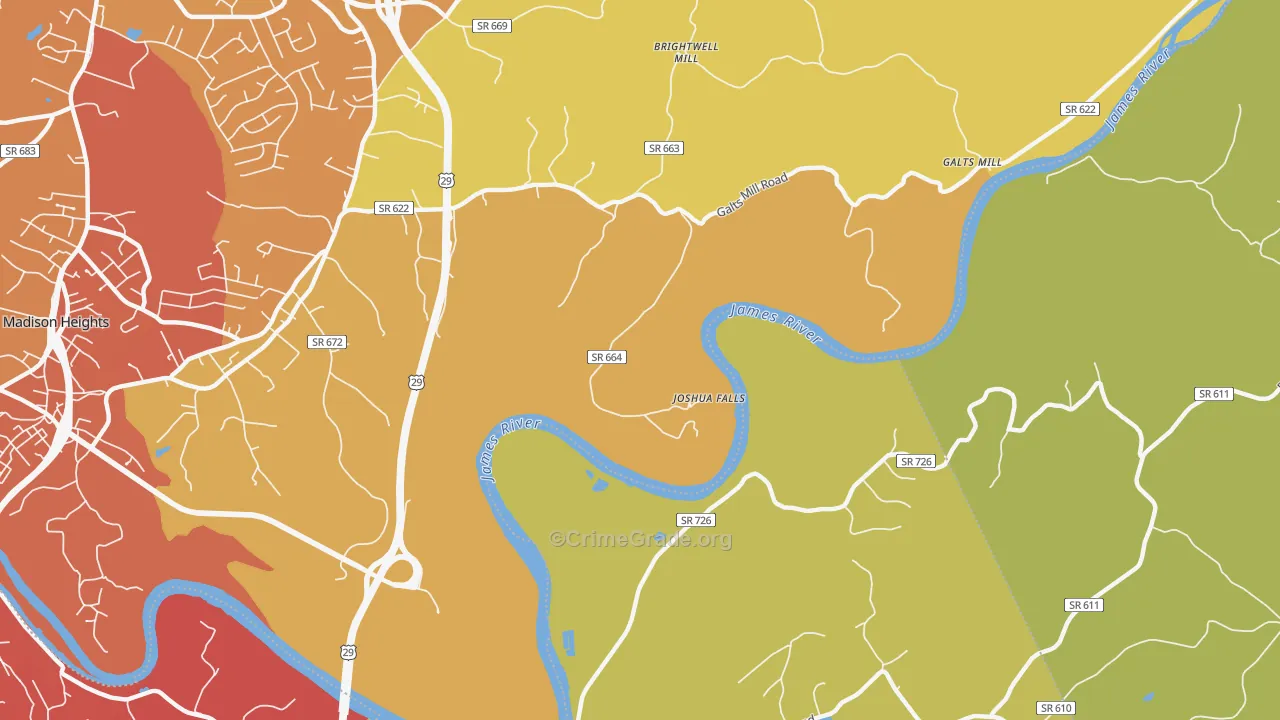 Joshua Falls, VA Map of Murder Rates