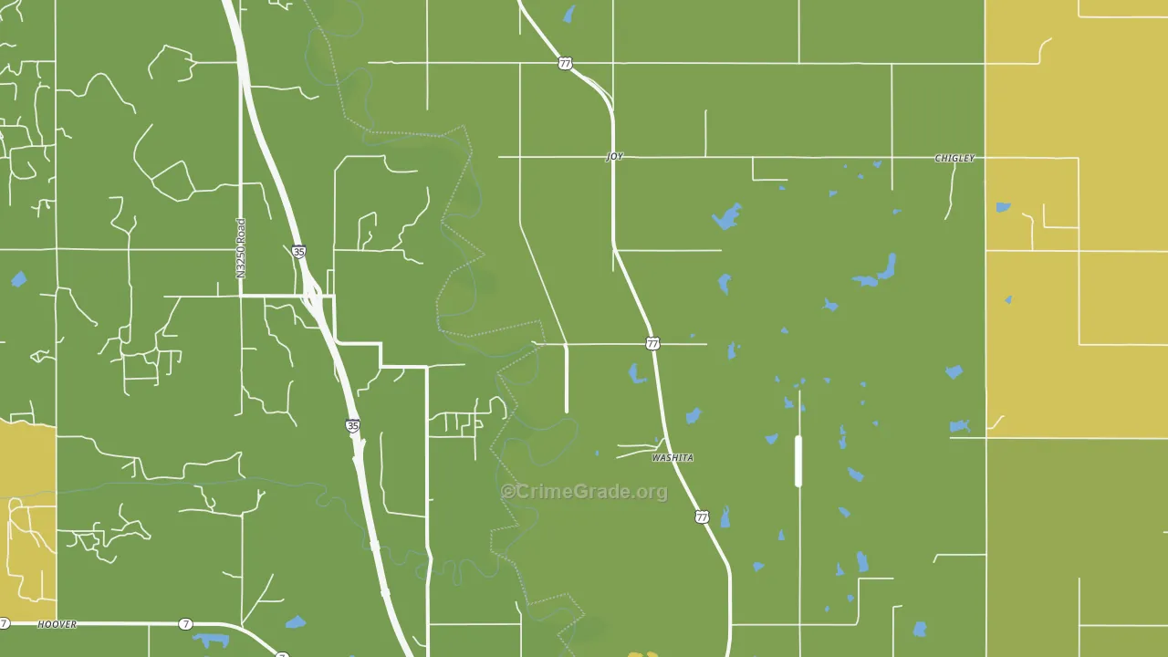 Joy, OK Map of Murder Rates