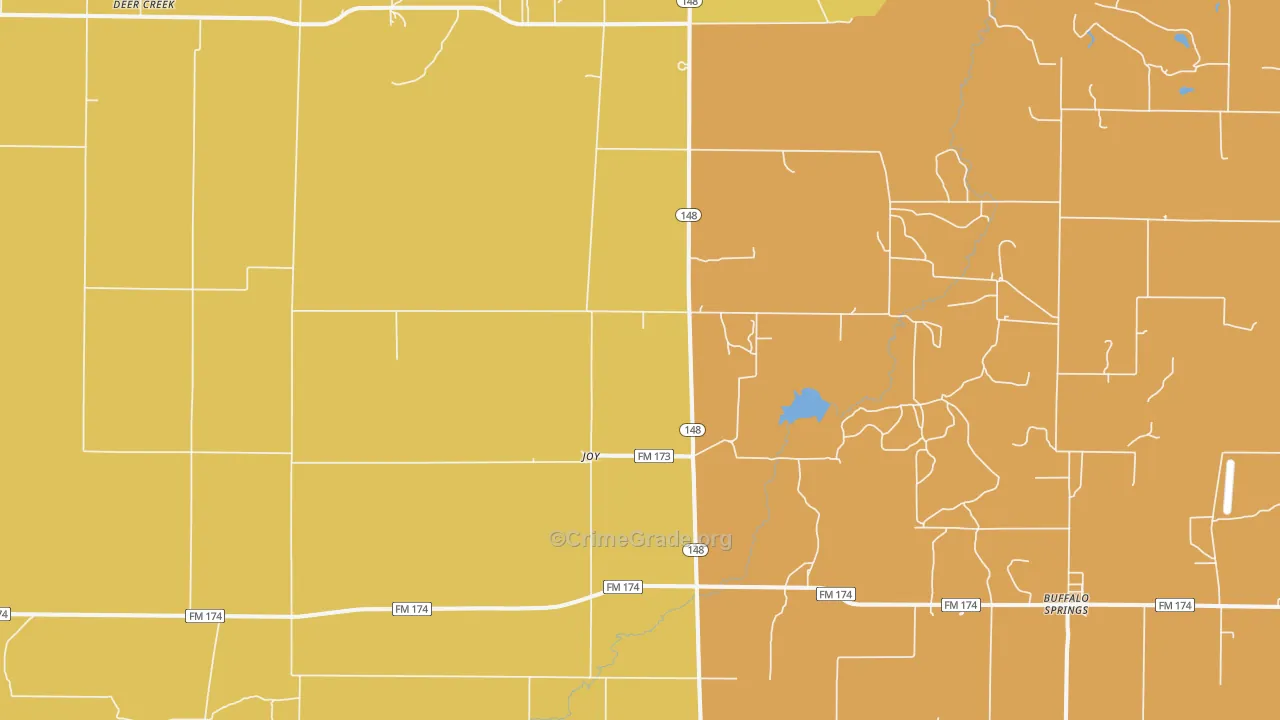 Joy, TX Map of Murder Rates