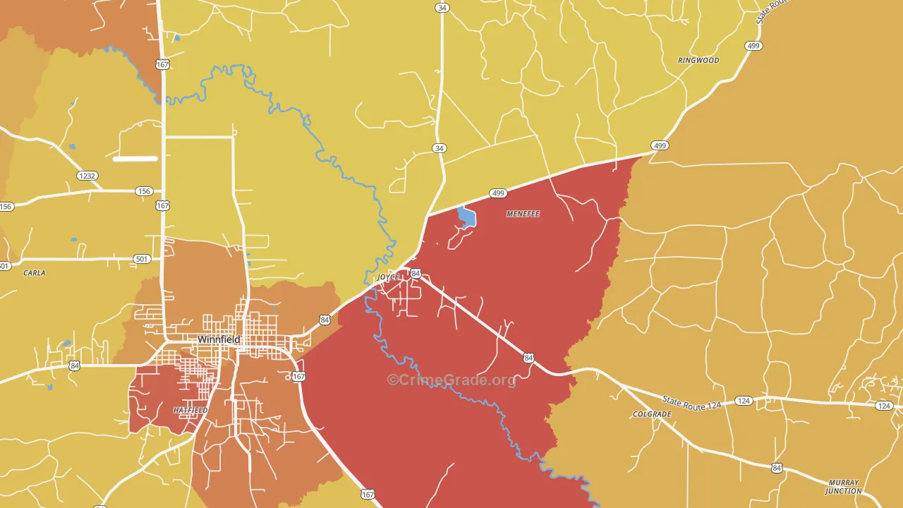 Joyce, LA Map of Murder Rates