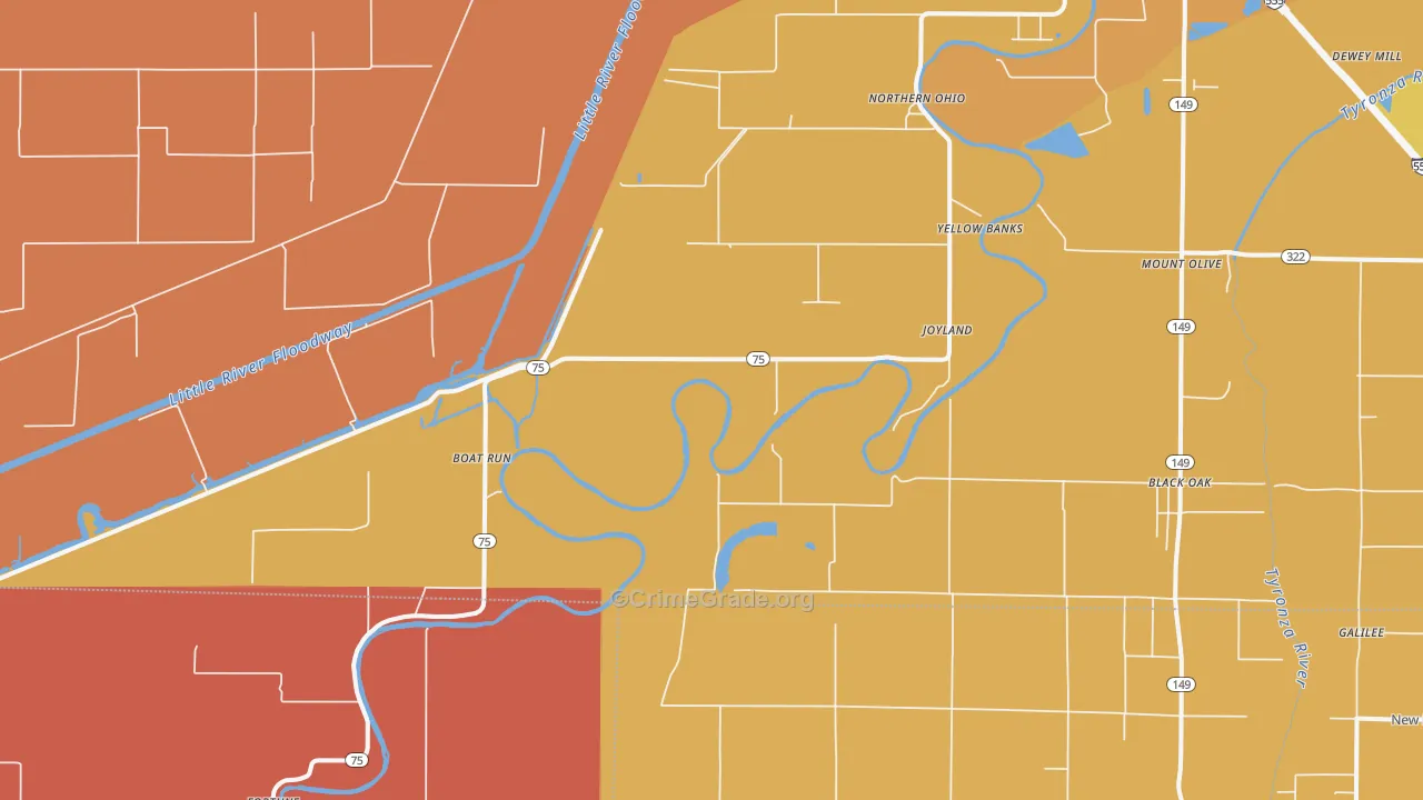 Joyland, AR Map of Murder Rates