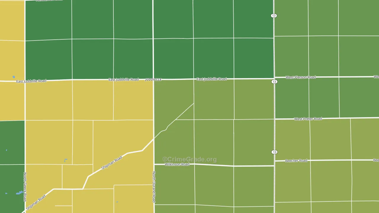 Juddville, MI Map of Murder Rates
