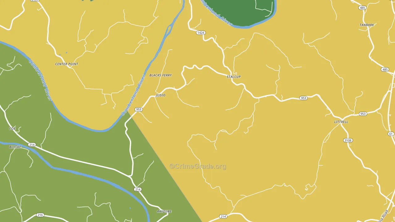 Judio, KY Map of Murder Rates