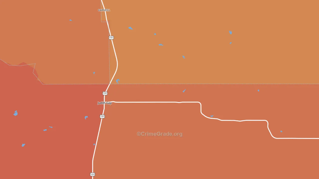 Judith Gap, MT Map of Murder Rates