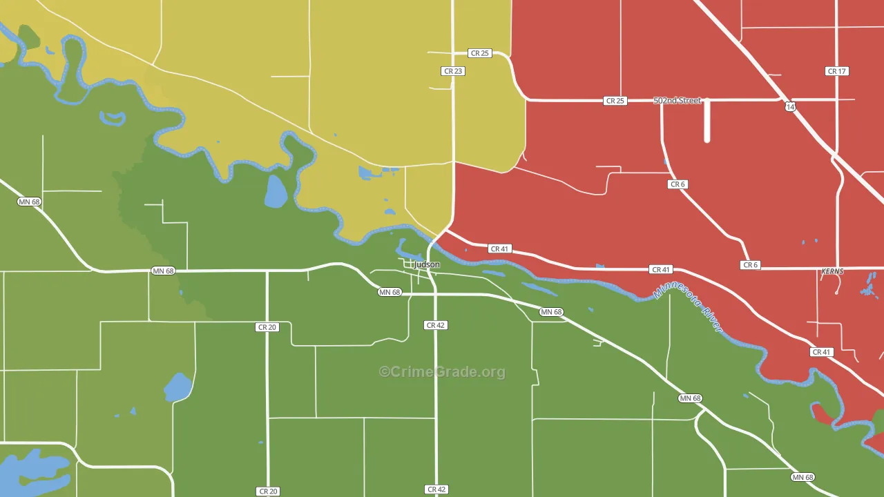 Judson, MN Map of Murder Rates