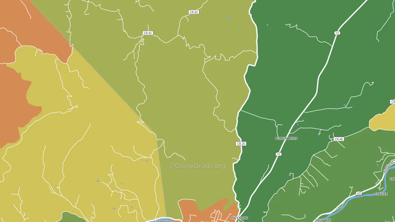Judson, WV Map of Murder Rates