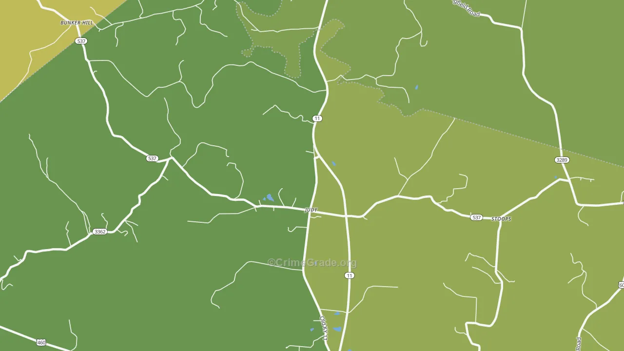 Judy, KY Map of Murder Rates