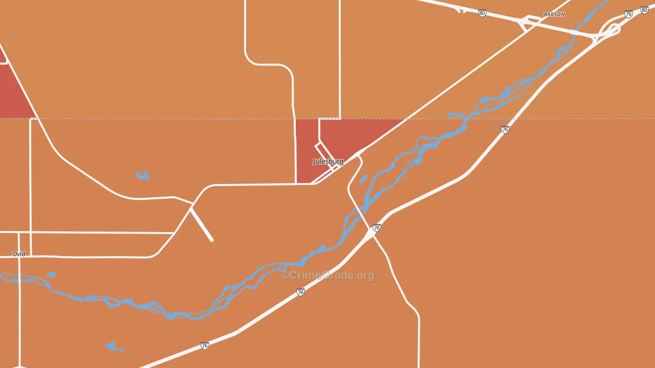Julesburg, CO Map of Murder Rates