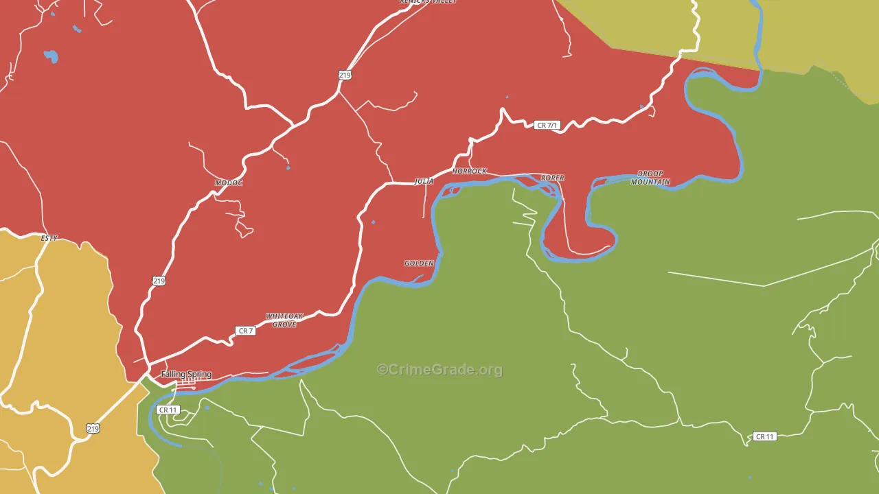 Julia, WV Map of Murder Rates