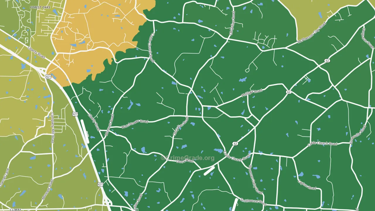 Julian, NC Map of Murder Rates