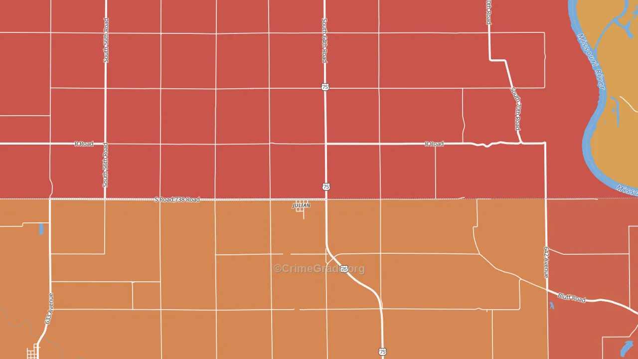 Julian, NE Map of Murder Rates