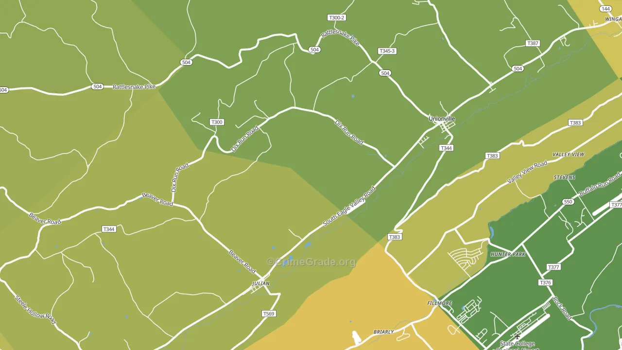 Julian, PA Map of Murder Rates