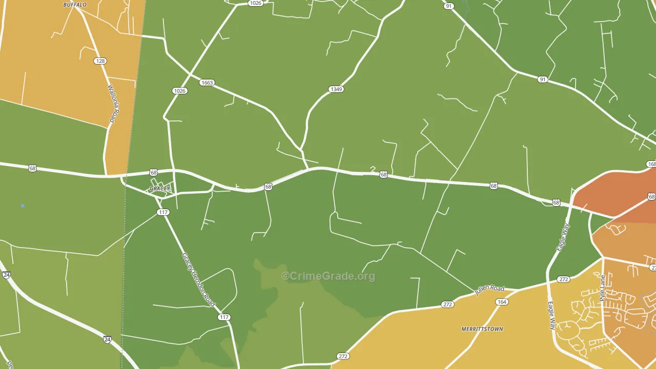 Julien, KY Map of Murder Rates
