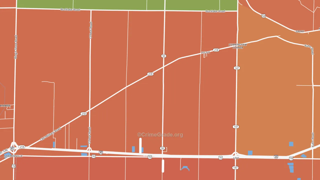 Julius, AR Map of Murder Rates
