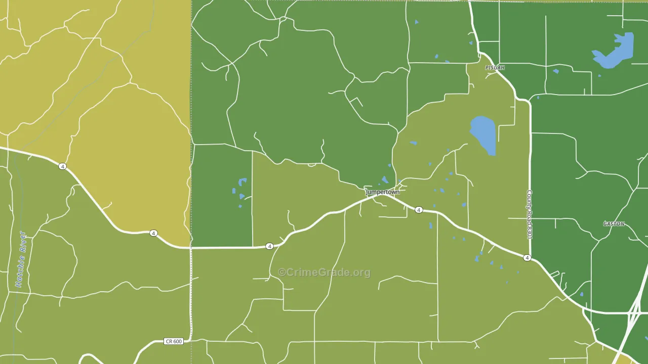 Jumpertown, MS Map of Murder Rates