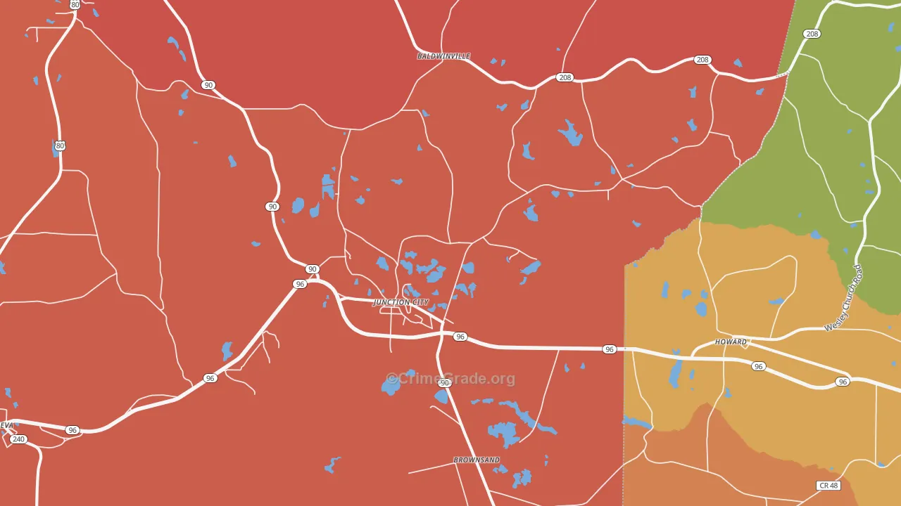 Junction City, GA Map of Murder Rates