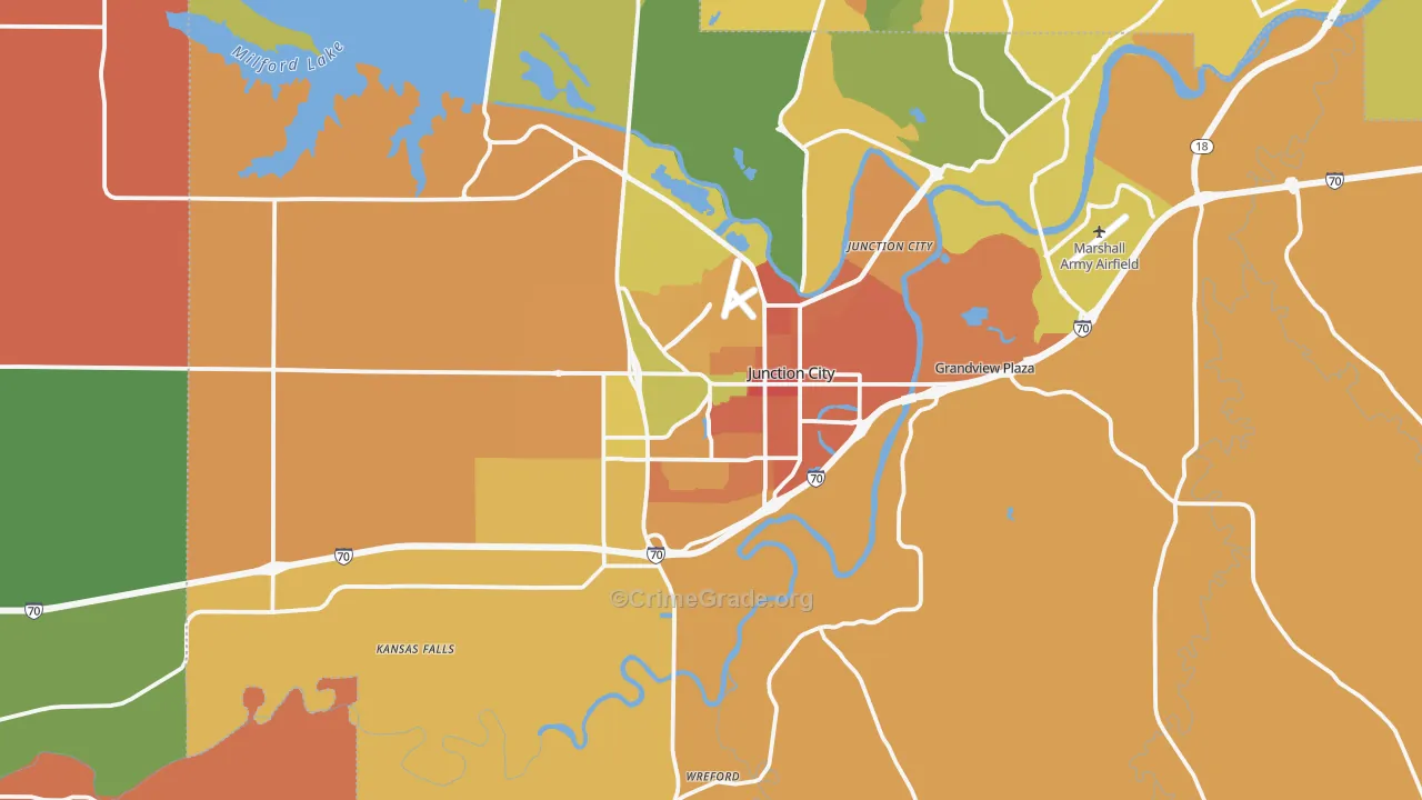 Junction City, KS Map of Murder Rates