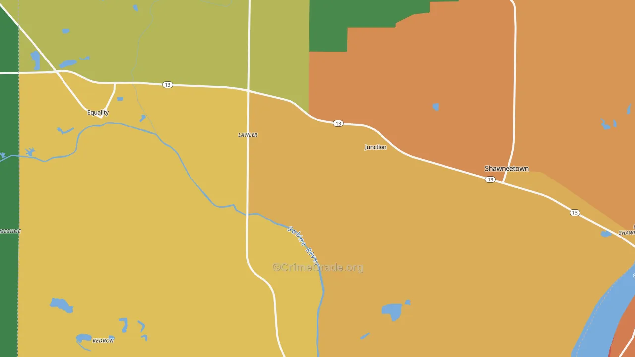 Junction, IL Map of Murder Rates