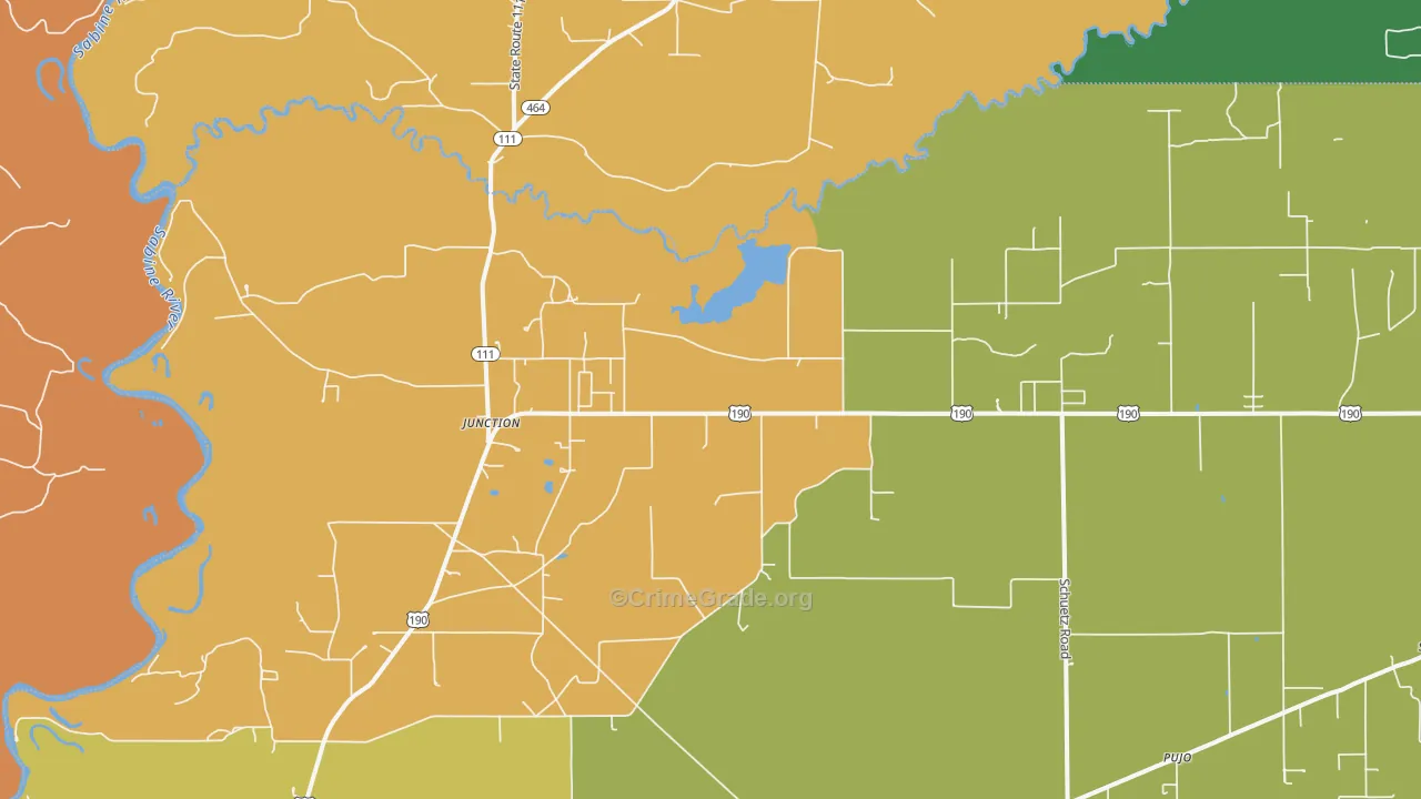 Junction, LA Map of Murder Rates