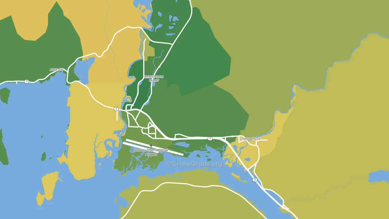 Juneau, AK Map of Murder Rates