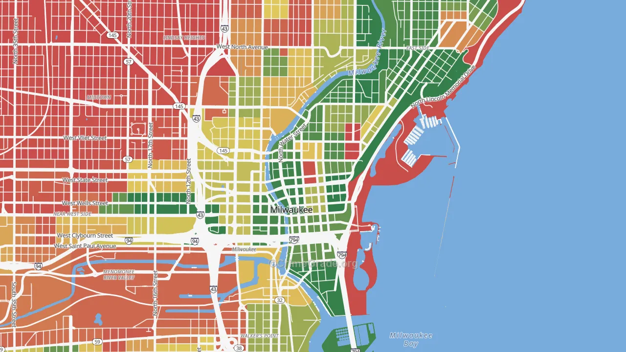 Juneau Town, Milwaukee, WI Map of Murder Rates