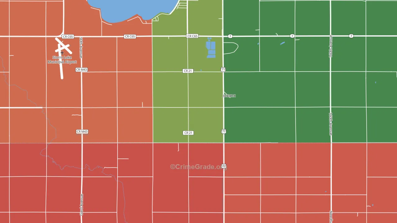 Juniata, IA Map of Murder Rates