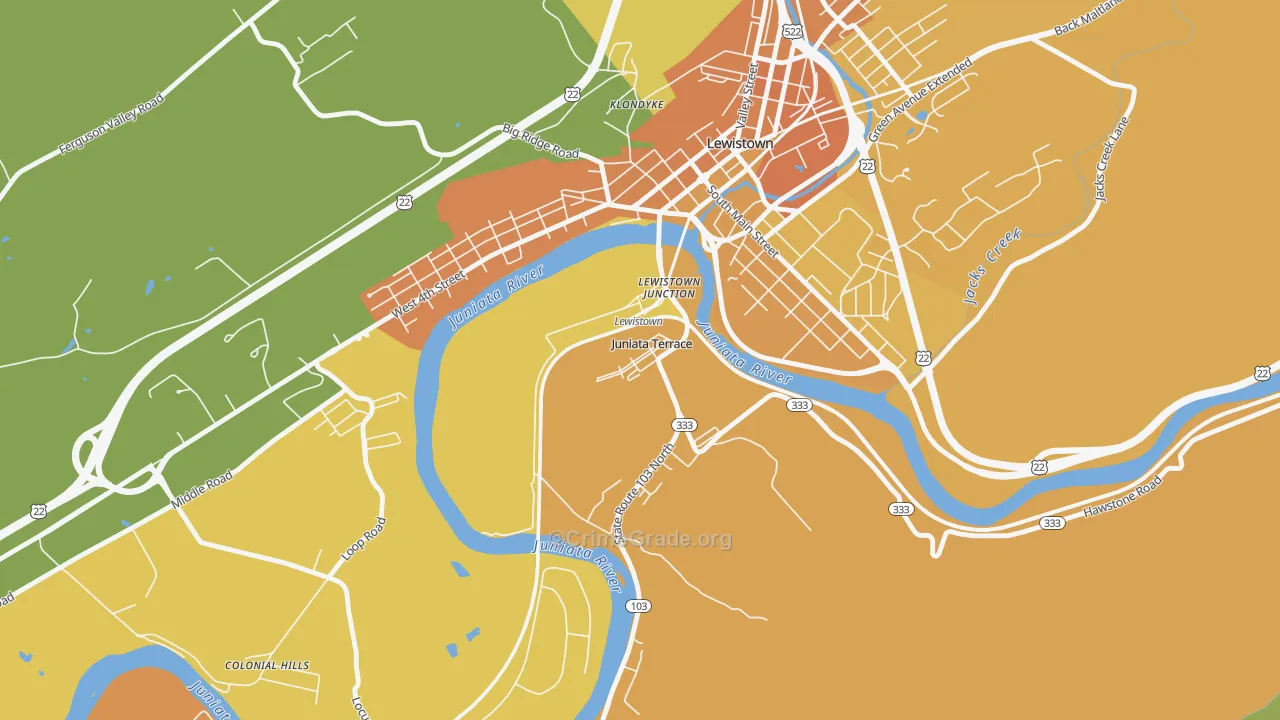 Juniata Terrace, PA Map of Murder Rates