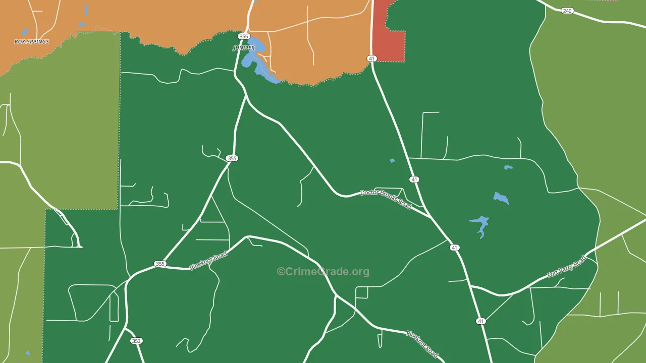 Juniper, GA Map of Murder Rates