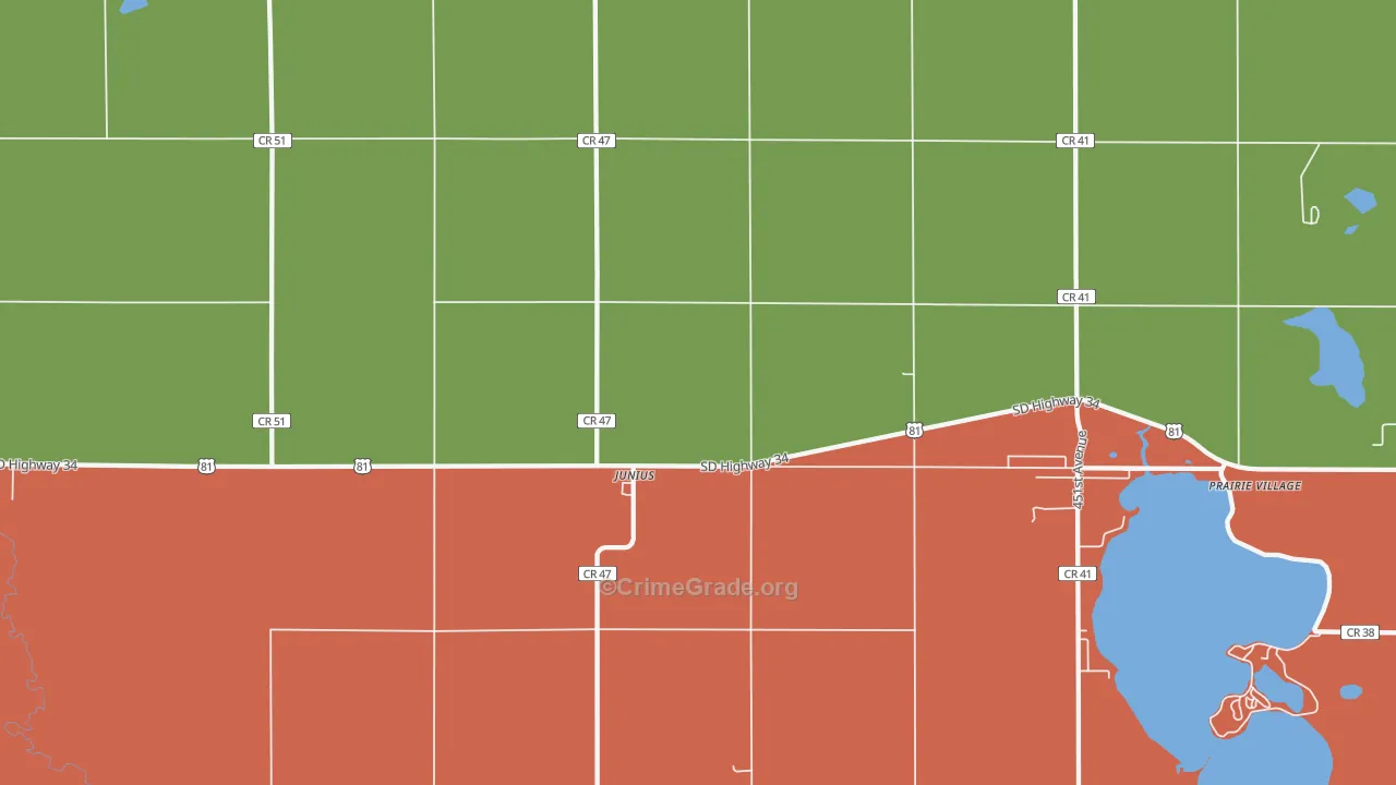 Junius, SD Map of Murder Rates