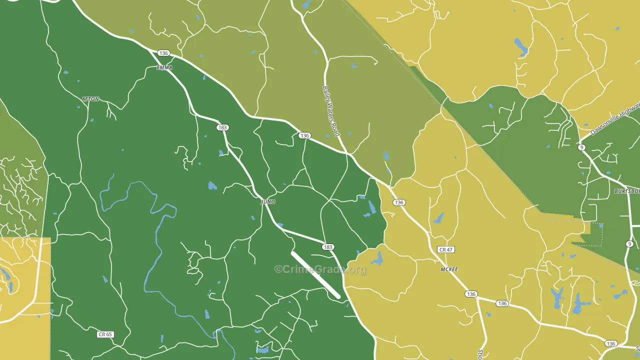 Juno, GA Map of Murder Rates