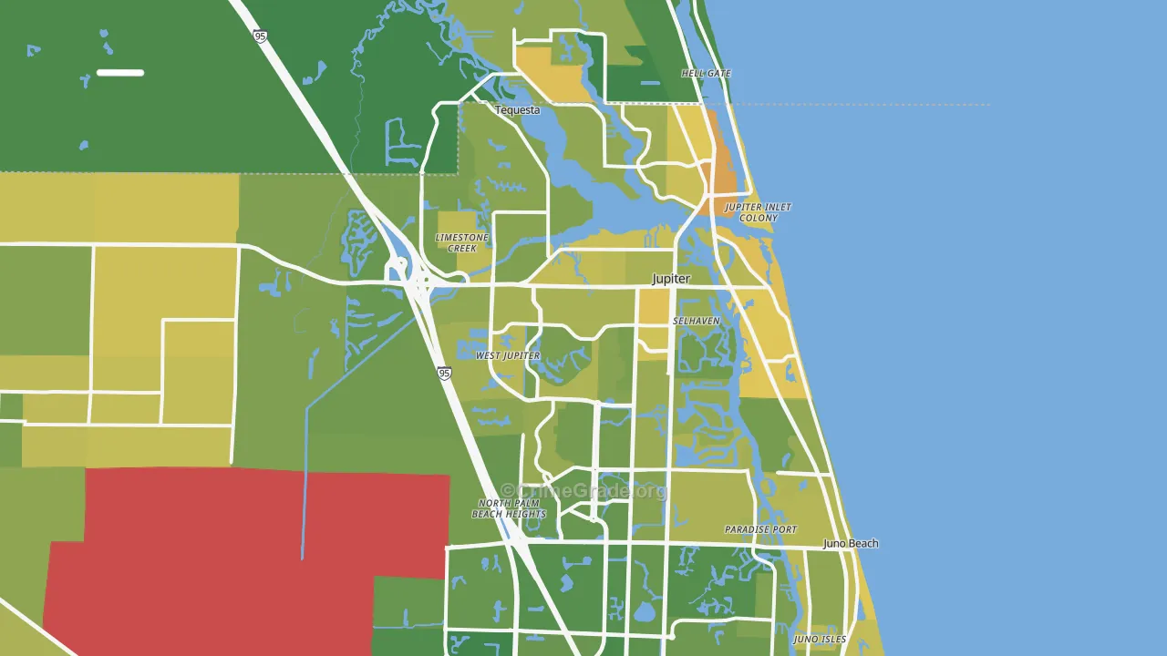 Jupiter, FL Map of Murder Rates