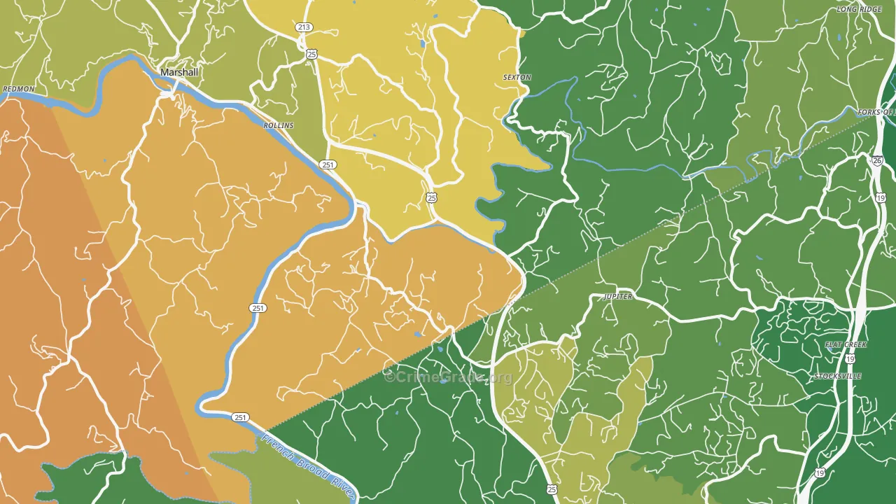 Jupiter, NC Map of Murder Rates