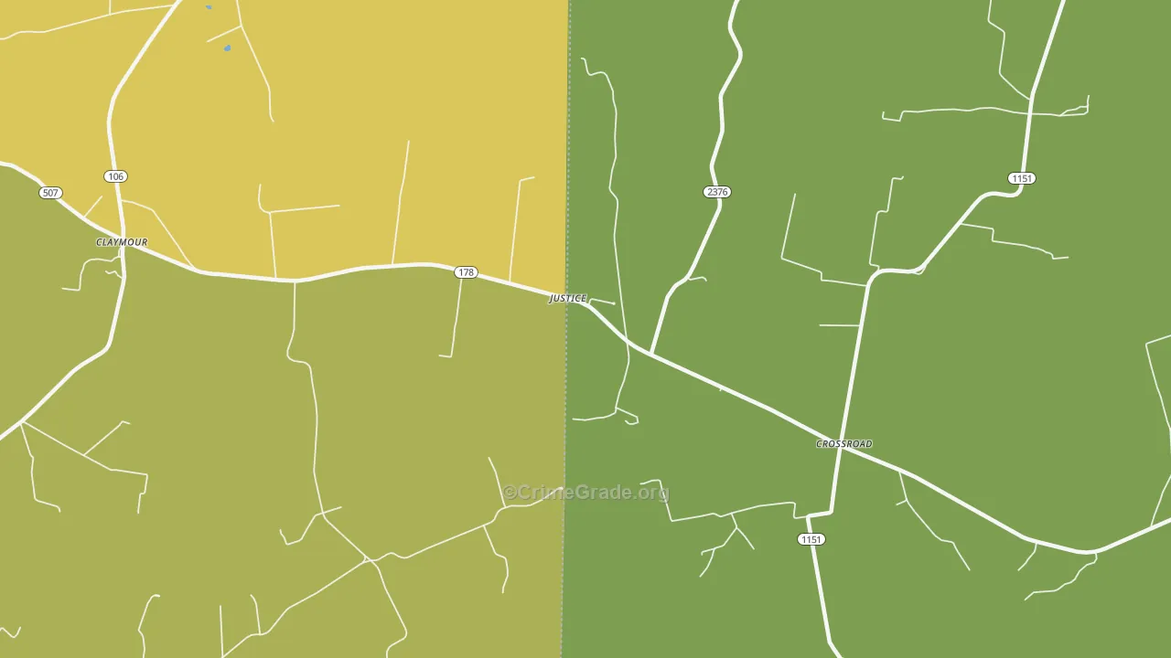 Justice, KY Map of Murder Rates