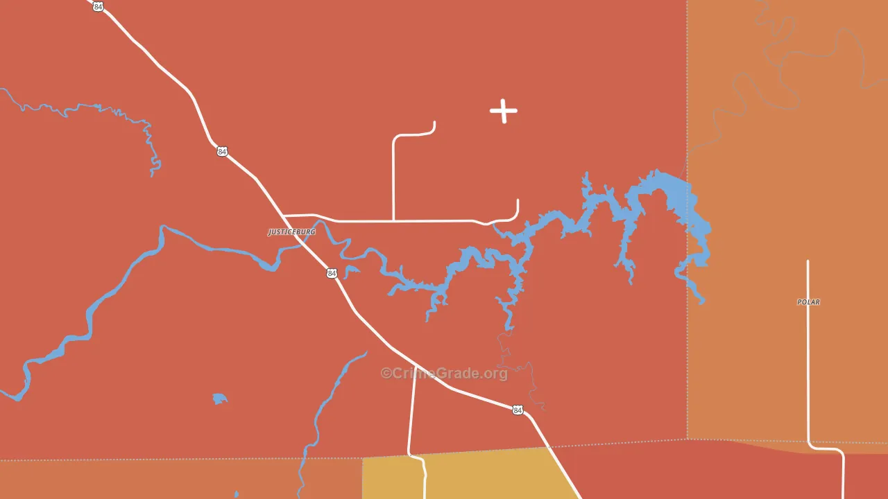Justiceburg, TX Map of Murder Rates