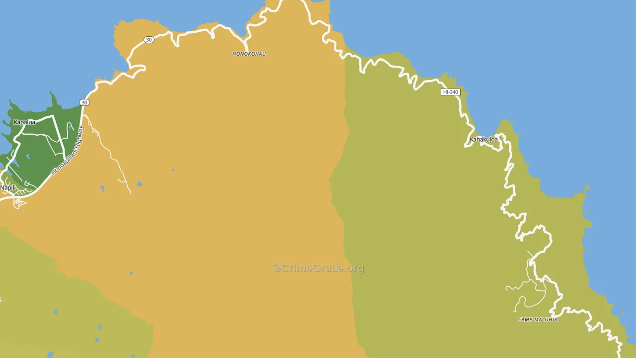 Kahakuloa, HI Map of Murder Rates