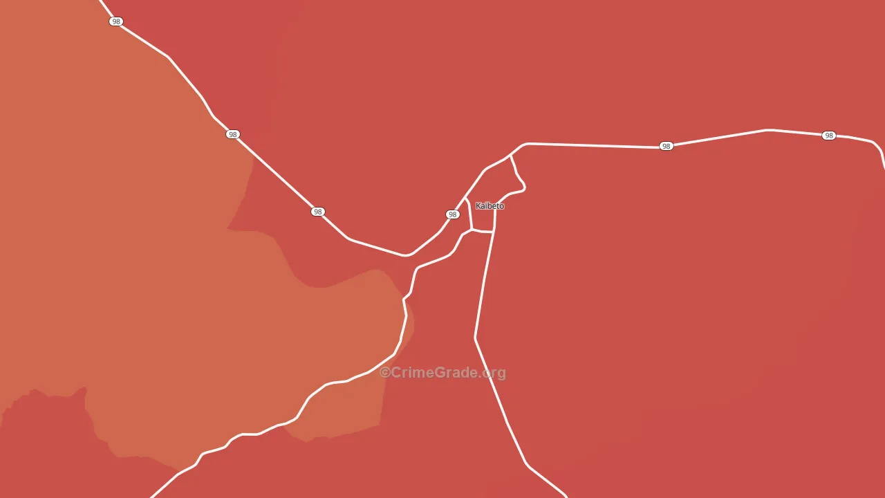 Kaibito, AZ Map of Murder Rates