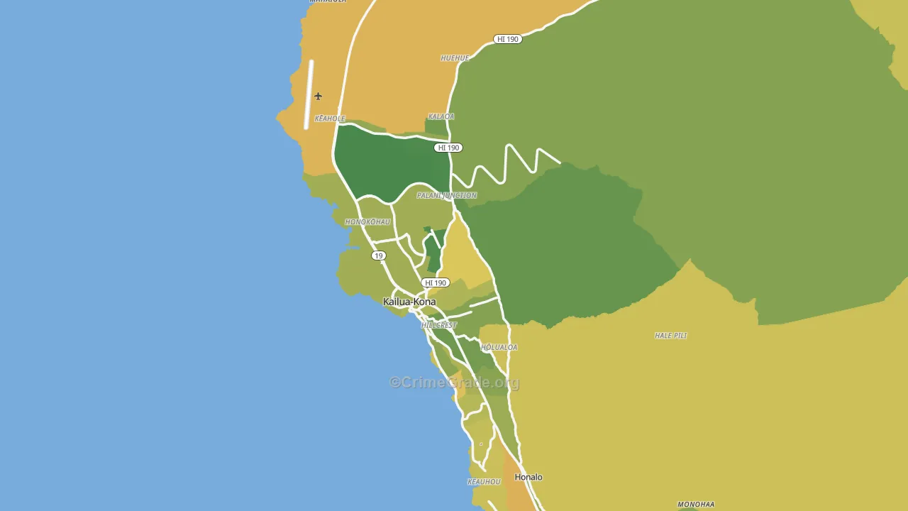 Kailua-Kona, HI Map of Murder Rates