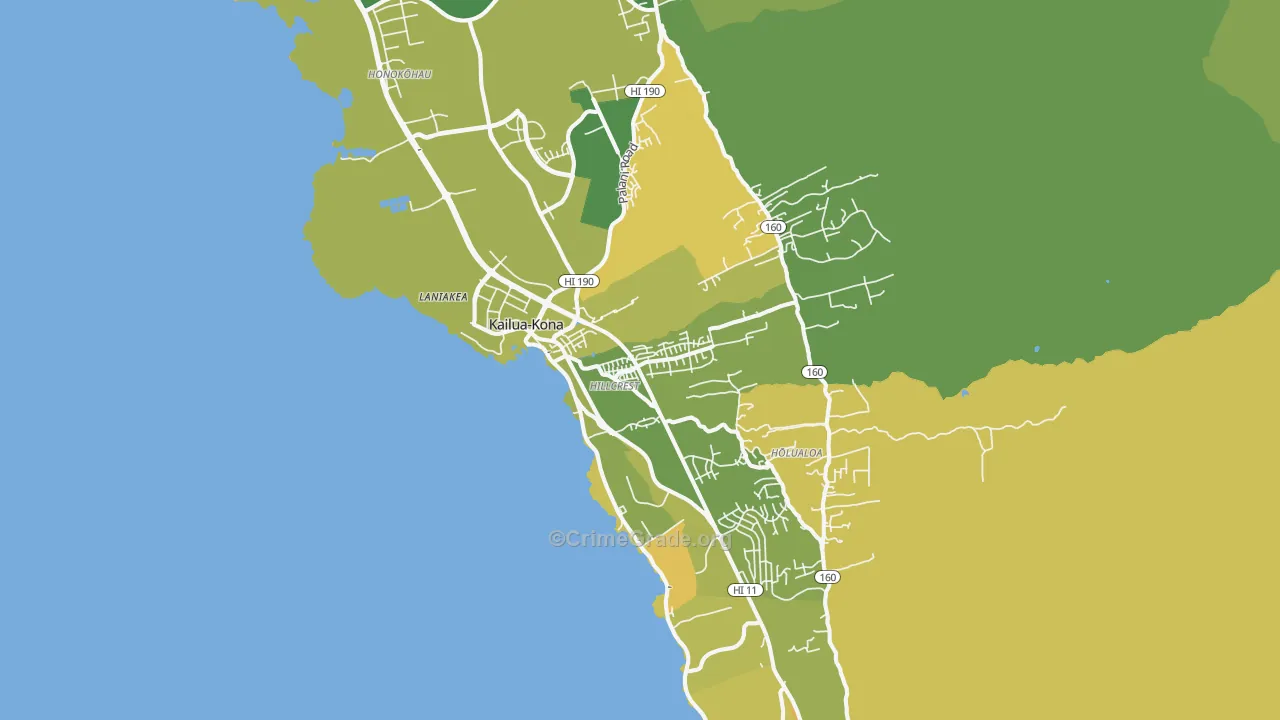 Kailua Kona, Kailua-Kona, HI Map of Murder Rates