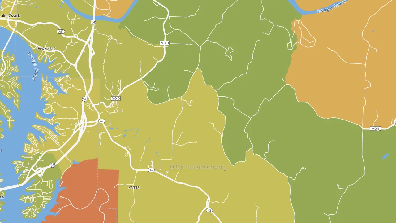 Kaiser, MO Map of Murder Rates