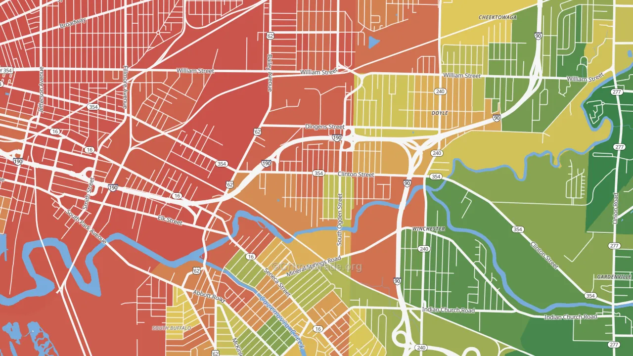 Kaisertown, Buffalo, NY Map of Murder Rates