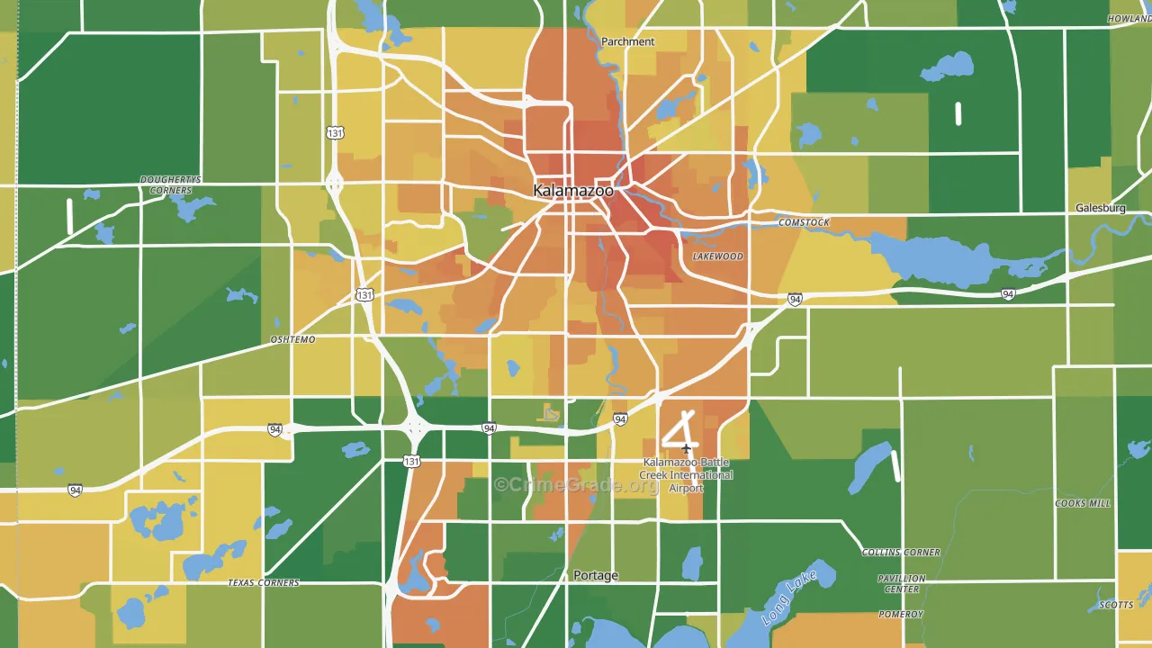 Kalamazoo County, MI Map of Murder Rates