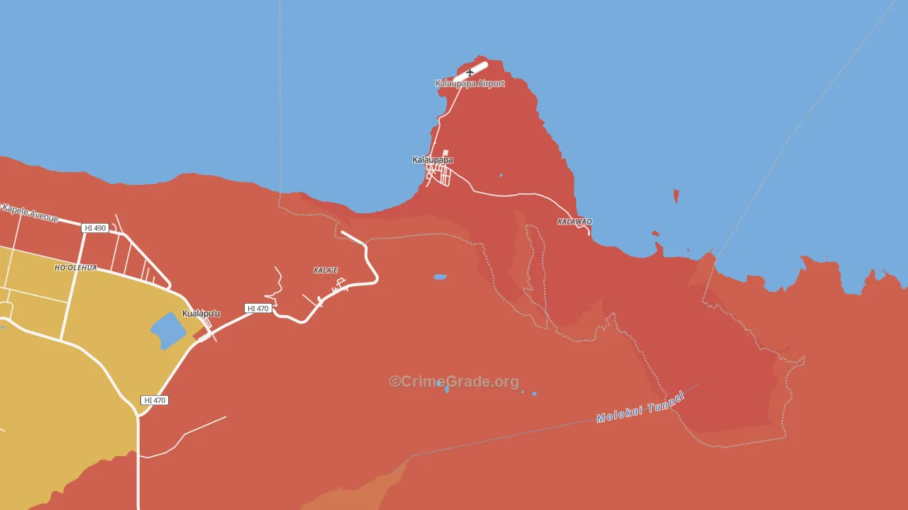 Kalaupapa, HI Map of Murder Rates